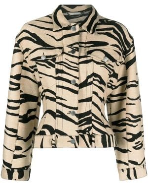 Stella McCartney Zebra-Print Trucker Jacket - Natural