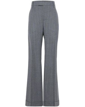 Brunello Cucinelli Pinstriped Wool Pants - Gray