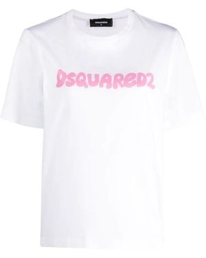 DSquared² Logo-Print Cotton T-Shirt - White