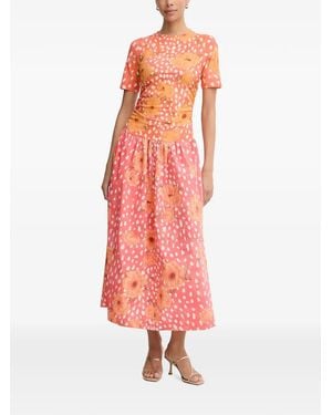 Never Fully Dressed Floral-Print Ruched Maxi Dress - Pink
