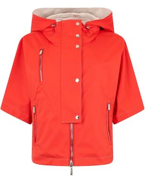 Moorer Short-Sleeve Hooded Jacket - Red