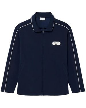 Lacoste Piping-Detail Piqué-Textured Sweatshirt - Blue