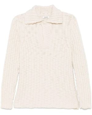 Sandro Chunky-Knit Polo Shirt - Natural