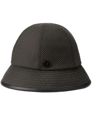 Maison Michel Check-Pattern Bucket Hat - Black