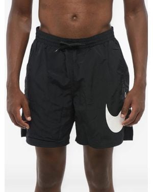 Nike Badeshorts Mit Swoosh-Print - Schwarz