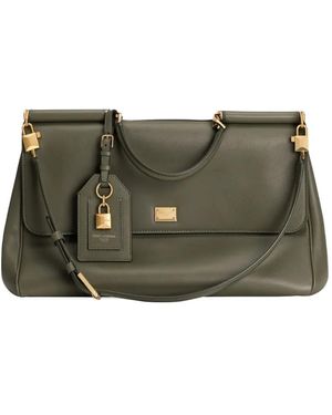 Dolce & Gabbana My Sicily Padlock Top-Handle Tote Bag - Green