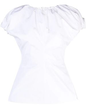 Jil Sander Puff-Sleeve Cotton Top - White