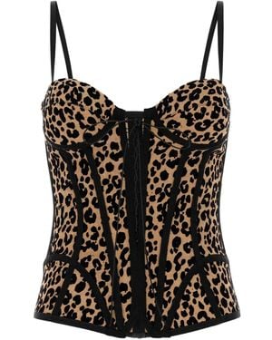 GIUSEPPE DI MORABITO Leopard-Print Corset - Black