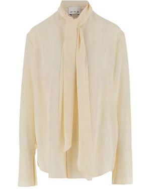 Sa Su Phi Bow-Detailed Silk Blouse - White