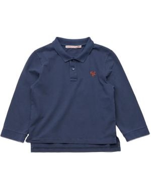 Stockholm Surfboard Club Logo-Embroidered Long-Sleeve Polo Shirt - Blue