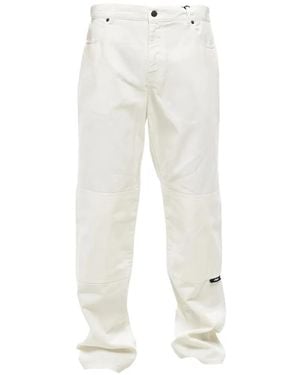 MSGM Logo-Print Straight-Leg Jeans - White