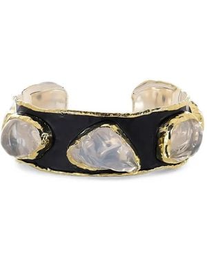Victor Velyan Fire Opal Hammered Cuff Bracelet - White