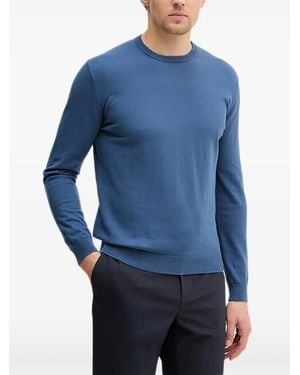 Benetton Ribbed Crew-Neck Sweatshirt - Blue