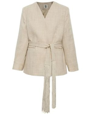 By Malene Birger Veste Ceinturée Emma À Franges - Natural