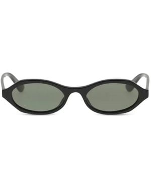 McQueen Oval-Frame Sunglasses - Schwarz