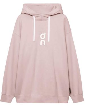 On Shoes Club Logo-Print Hoodie - Pink