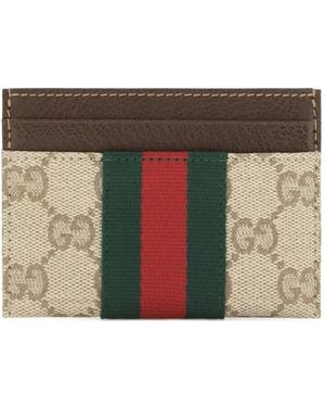 Gucci Web-Stripe Card Holder - Natural