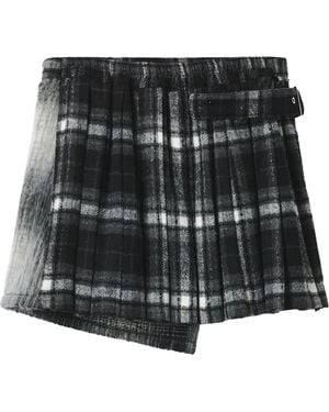 Musium Div. Geruite Mini-Rok Met Gespdetail - Zwart