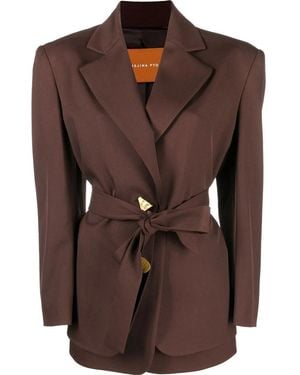 Rejina Pyo Red Simone Single-breasted Wool Blazer - Women's - Polyester/cupro/wool - Brown