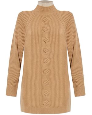 Max Mara Cable-knit High-neck Jumper - ナチュラル