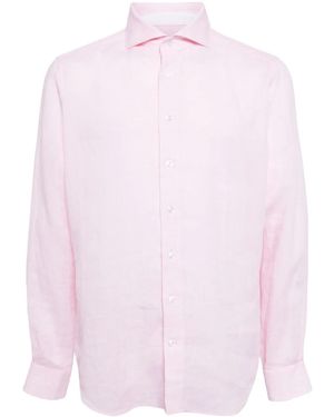 N.Peal Cashmere Megeve Linen Shirt - Pink
