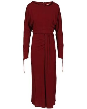 Max Mara Long-Sleeve Maxi Dress - Red