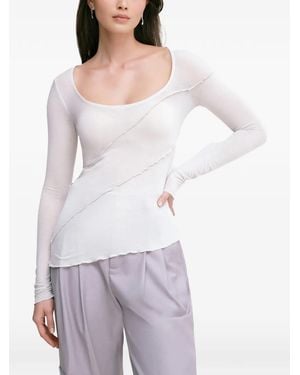MARCELLA Melody Ruffled Long-Sleeve Top - White