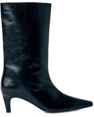 Jude Cave Pointed-Toe Leather Boots - Blu