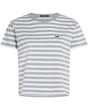 KARL LAGERFELD Ikon Striped T-Shirt - White