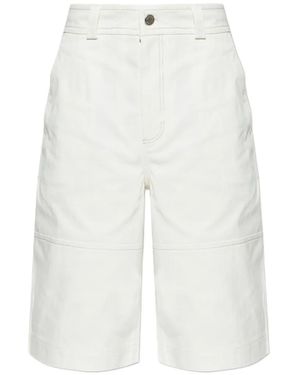 Ami Paris Button Denim Shorts - White