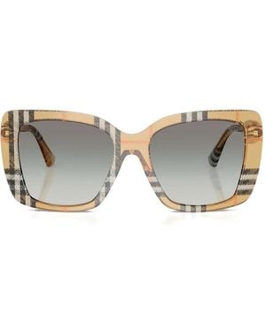 Burberry Check Square-Frame Sunglasses - Gray