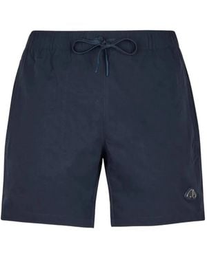 Moose Knuckles Logo-Plaque Swim Shorts - Blue