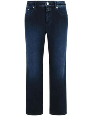 Closed Five-Pocket Button Jeans - Blue