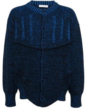 JUNTAE KIM Cárdigan estilo corsé de dos tonos - Azul