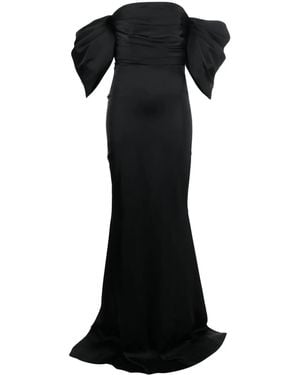 Ana Radu Off-Shoulder Ruched Maxi Dress - Black
