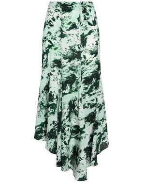 Proenza Schouler Falda Midi Joelle Estampada - Verde