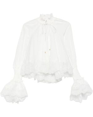 Zimmermann Alchemy Lace-Trim Gathered Shirt - White