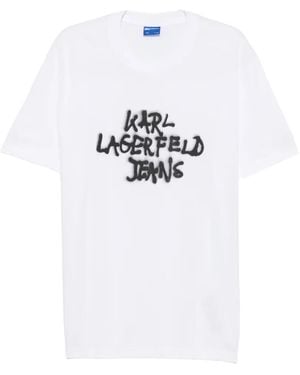 KARL LAGERFELD Logo-Print T-Shirt - White