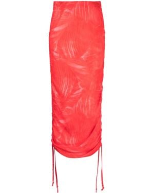 CANNARI CONCEPT Jupe Froncée À Taille Haute - Rouge