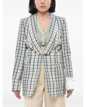 Off-White c/o Virgil Abloh Check-Pattern Blazer - Grey