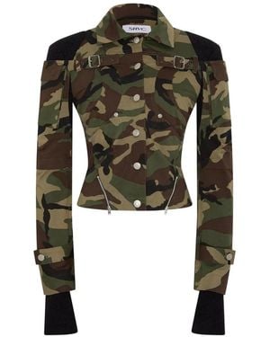 SRVC Studio Mecha Camouflage Cargo Jacket - Green