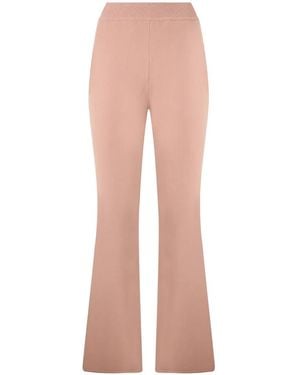 Alberta Ferretti Pantaloni Con Vita A Coste - Rosa