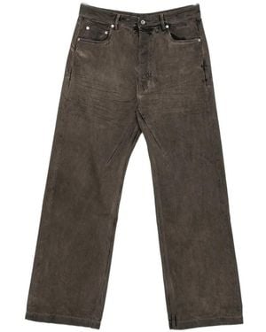 Rick Owens Faded Whiskered Jeans - Gray