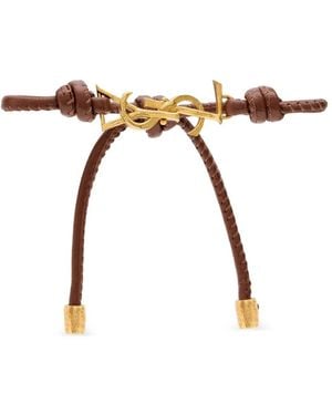 Saint Laurent Cassandre Lederarmband - Braun