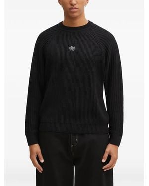 Filling Pieces Ribbed Embroidered Jumper - Black