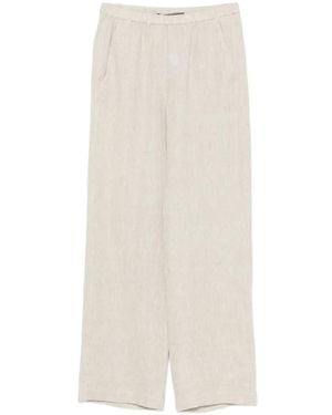 Enza Costa Elasticated-Waist Wide-Leg Trousers - White