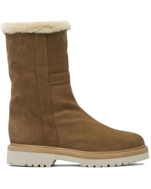 MARETTO® Shearling-Trim Suede Boots - Brown