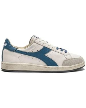 Diadora Prestige Used Leather Trainers - Blue