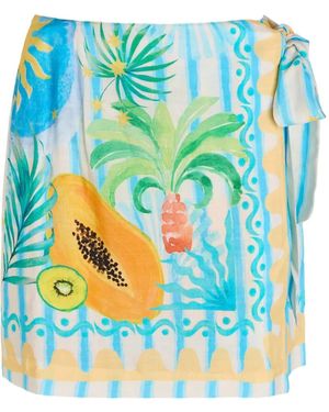 Never Fully Dressed Rio Wrap Mini Skirt - Blue