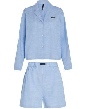 Karl Lagerfeld Logo Pyjama Set - Blue